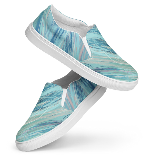 "Winter Abstract" Men’s Slip-On Canvas Shoes